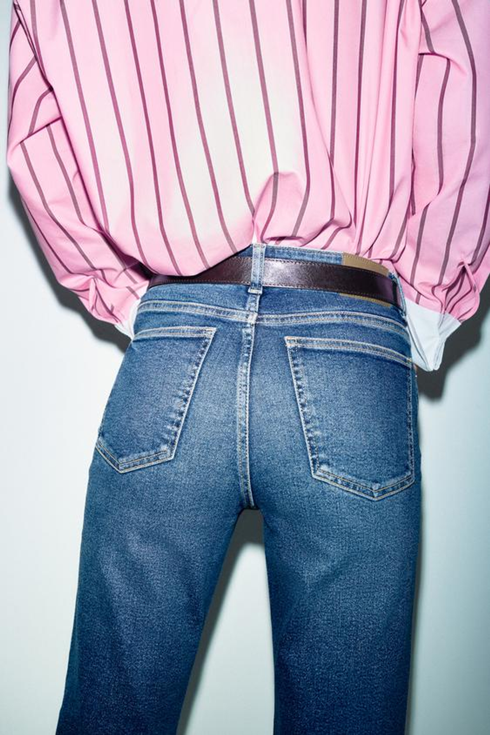 ZARA ДЖИНСЫ Z1975 MINI FLARE С ВЫСОКОЙ ПОСАДКОЙ, СИНИЙ