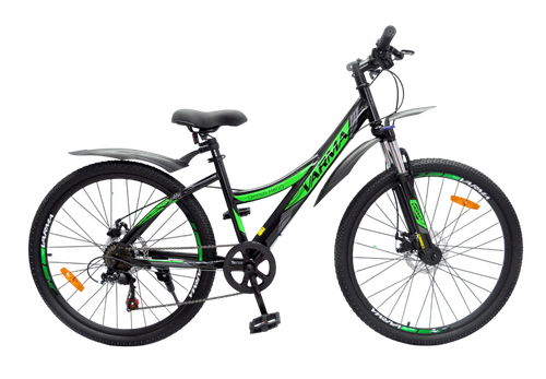 Велосипед 26" VARMA DENALI H60D р.15" 7ск.черно-зеленый  ст. 2024+
