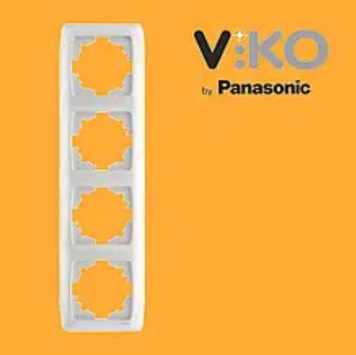 Рамка 4-я вертикальная белый Viko Carmen
