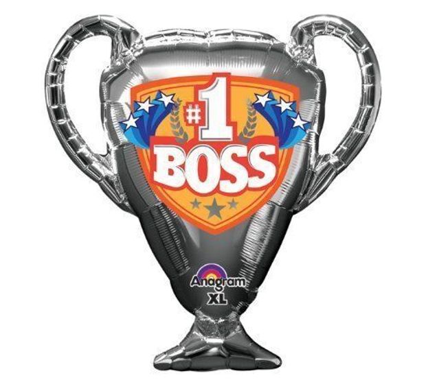 AN Шар фигура кубок серебро 28" SuperShape #1 Boss Trophy Balloon (БГ-43)