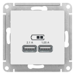 ATLASDESIGN USB РОЗЕТКА A+A, 5В/2,1А, 2х5В/1,05А, механизм, ЛОТОС