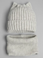 Шапка для девочки осенняя c ушками и снуд