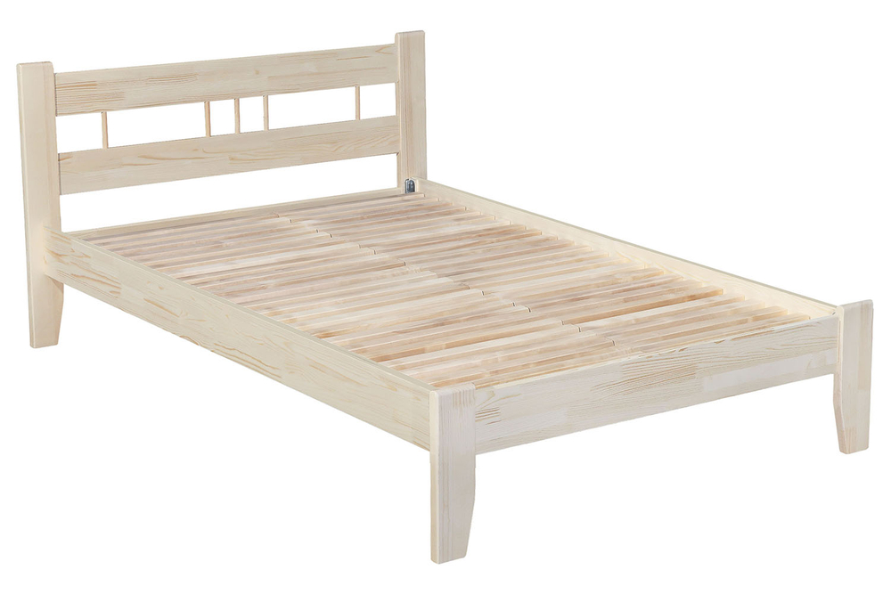 Кровать Массив-2Н 0,9 маленькая спинка (Бесцветный (Лак))