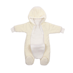 Комбинезон детский велюровый бежевый на синтепоне