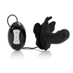 Силиконовый черный вибратор-бабочка LOVE RIDER (Цвет: черный)