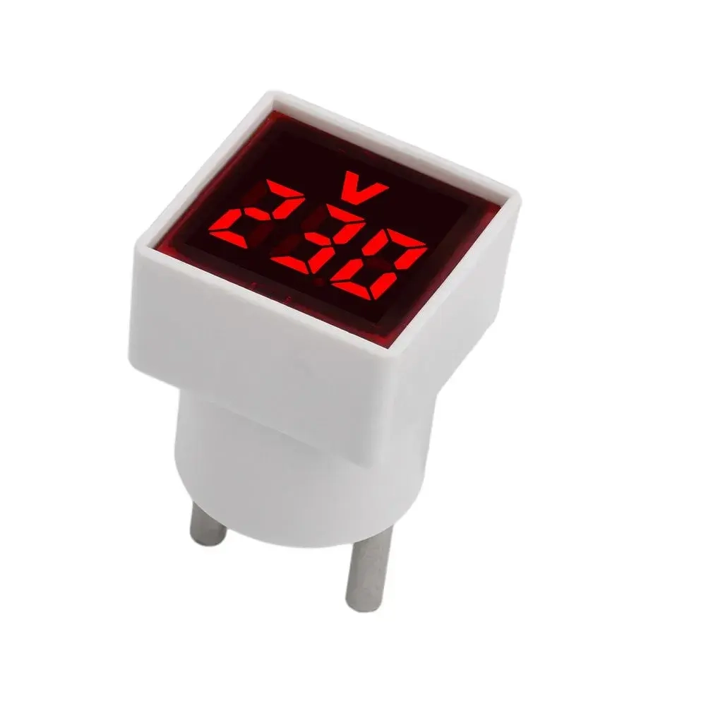 AC 220V 30mm квадратный европейский стандартный штекер LED цифровой дисплей AC вольтметр индикатор свет диапазон измерения 500V зеленый