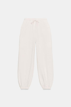 ZARA БРЮКИ-ДЖОГГЕРЫ С КАРМАНАМИ, ЭКРЮ