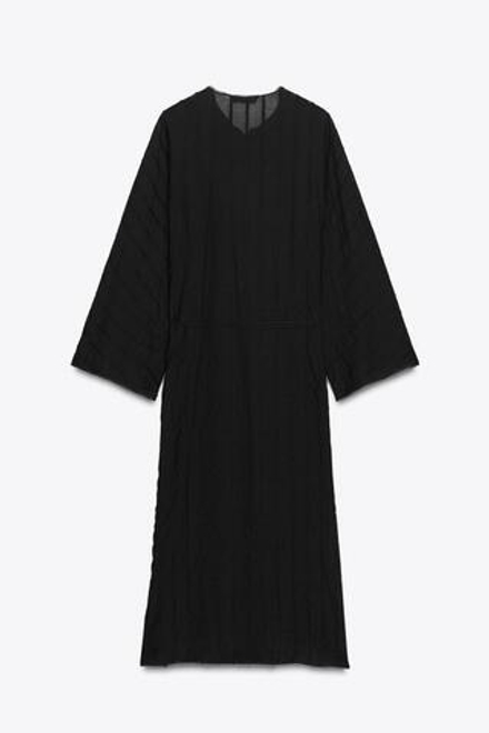 ZARA ПЛАТЬЕ МИДИ С ДЕКОРАТИВНЫМИ ПУГОВИЦАМИ — ZW COLLECTION, ЧЕРНЫЙ