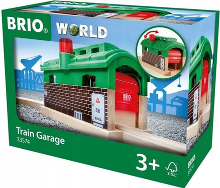 Деревянная железная дорога Brio World - Депо с механическими дверями - Брио 33574