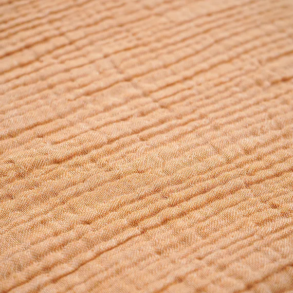 Покрывало двухстороннее из многослойного муслина цвета охры из коллекции essential, 180х250 см