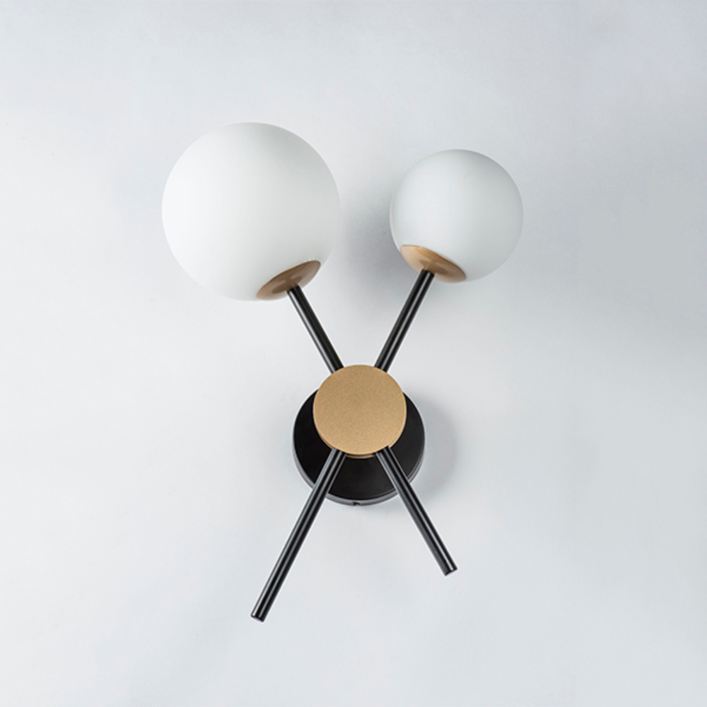 815620 Бра CROCO 2х40W E14 ЧЕРНЫЙ МАТОВЫЙ/ЗОЛОТО