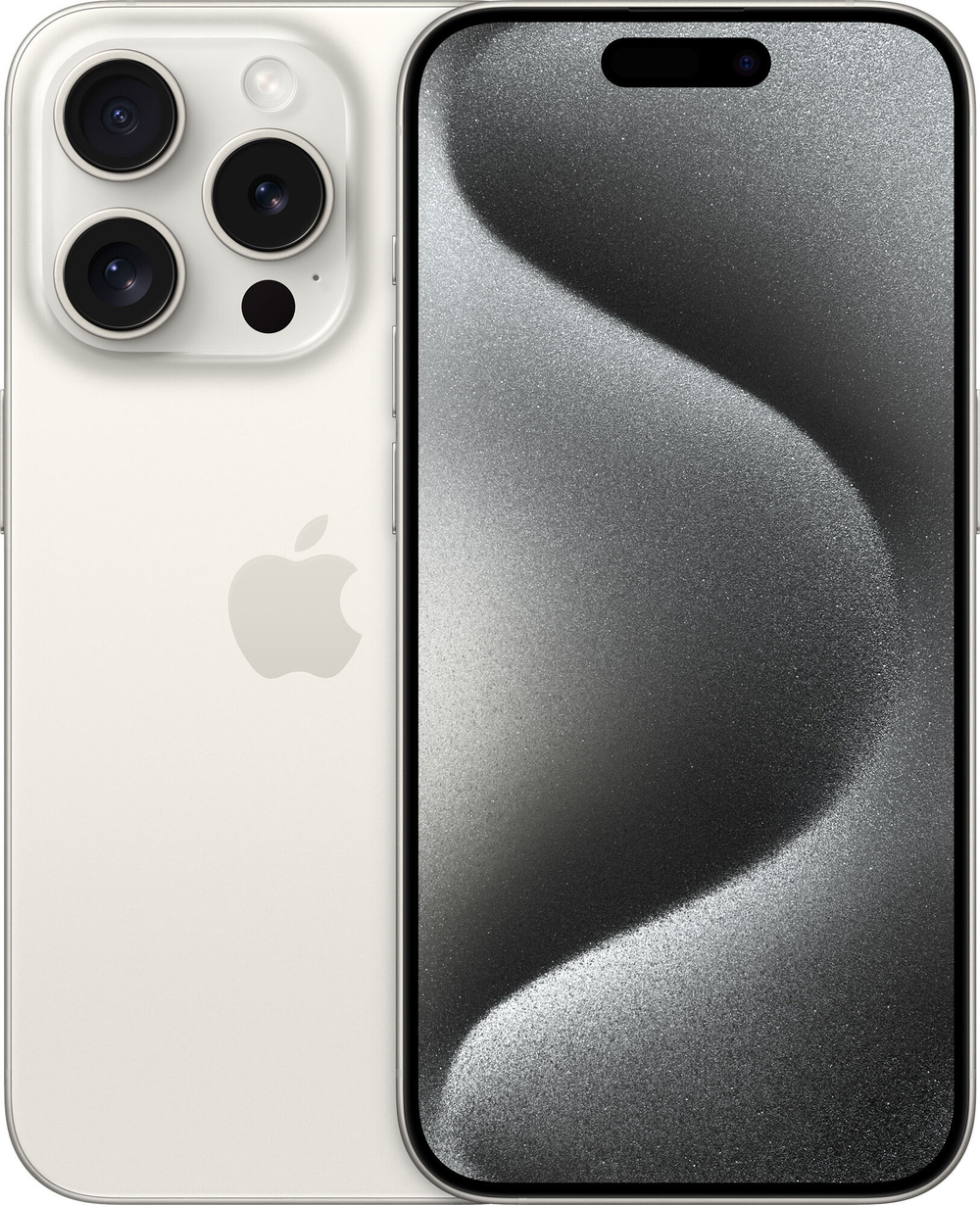 Смартфон Apple iPhone 15 Pro, 128GB, White Titanium, nanoSIM+eSIM