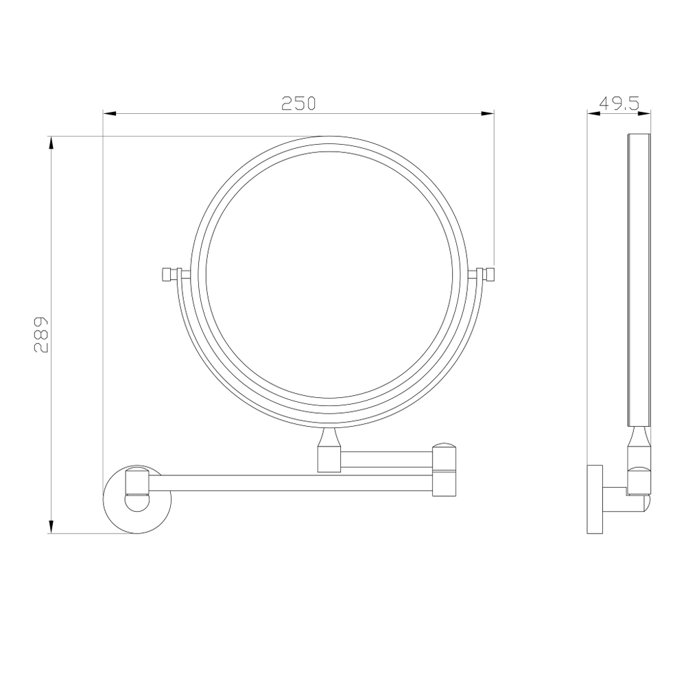 Зеркало для ванной WONZON & WOGHAND EASY, Хром (WW-8158)