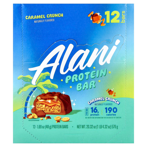 Alani Nu, протеиновый батончик, карамельный кранч, 12 батончиков по 48 г (1,69 унции)
