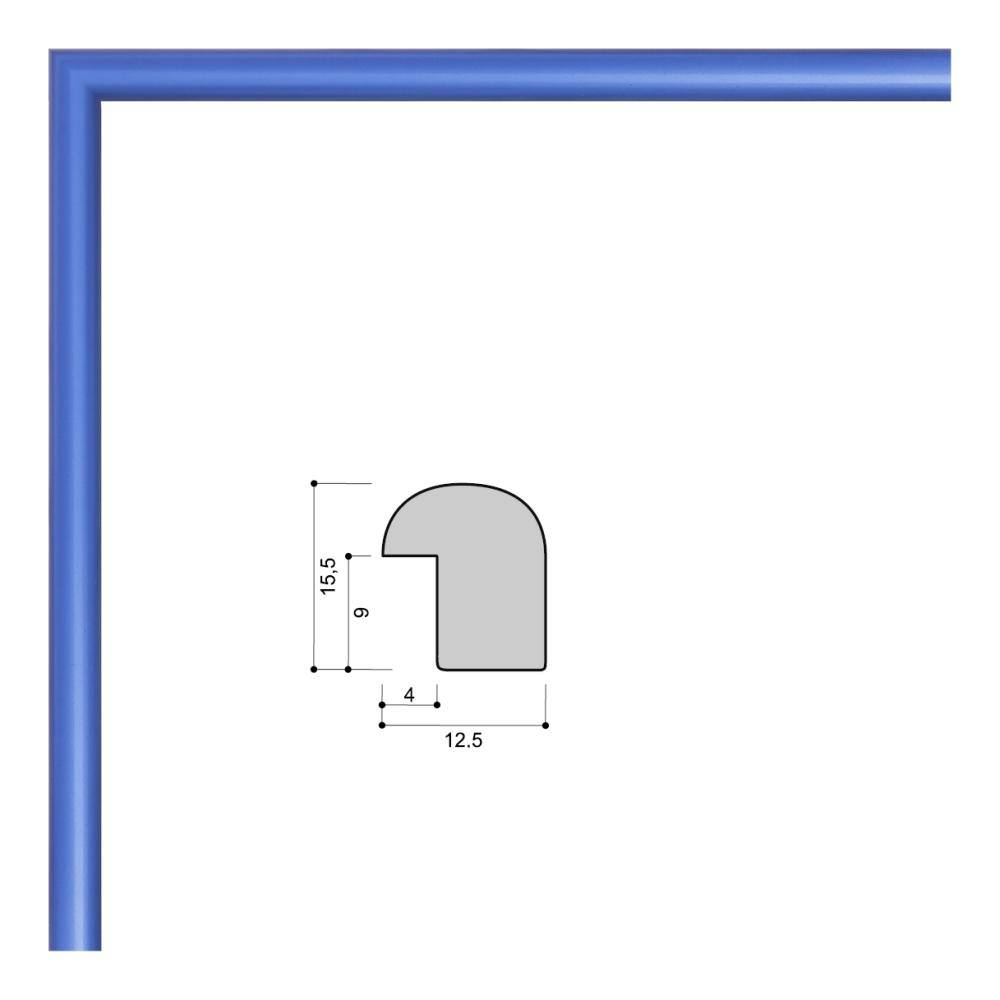 Фоторамка 10х15 см, синяя, без фактуры, арт. 1015.135152