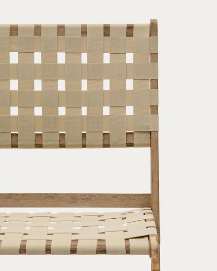Складное кресло Chabeli из массива акации и шнура кремового цвета La Forma Испания 