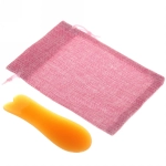 Массажер для лица и шеи декольте Лопатка «Gua sha», рыбка, цвет кораловый, в холщевом мешочке,11*4см/23,8гр