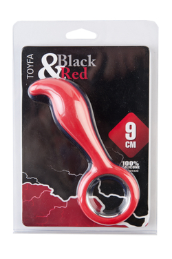 Стимулятор простаты Black & Red by TOYFA, силикон, красный, 14,5 см
