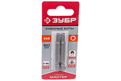 Бита (HEX4; 50 мм; 2 шт.) Зубр 26007-4-50-2