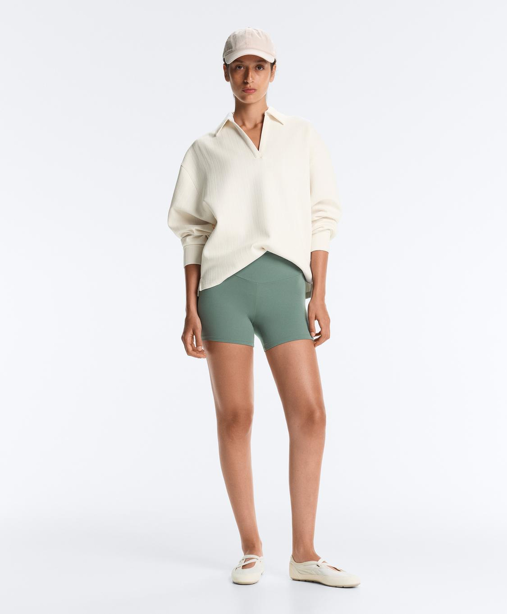 OYSHO Велосипедки Comfortlux с высокой посадкой длиной 10 см, зеленый