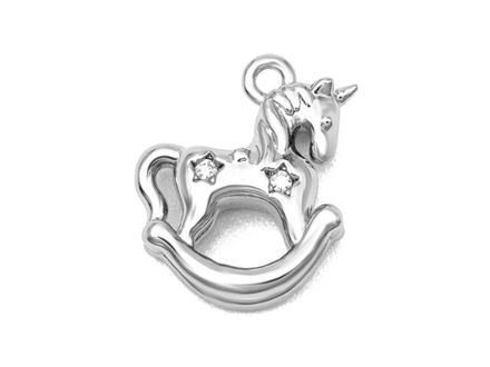 Подвеска "Лошадка" 13,5мм, со стразами