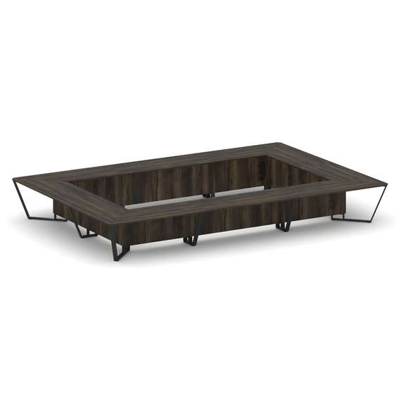 Steel Meet Стол переговорный прямоугольный KDK-PR.B.SP-26K2 Дуб Мали/Металл Черный 6000*4000*750