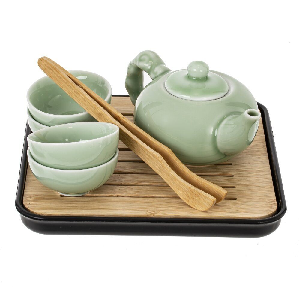 GAEM Набор для чайн церем на 4 перс, (чайник 220мл, 4 чашки 45мл, емкость/чая, подставка), L22 W22 H11 см