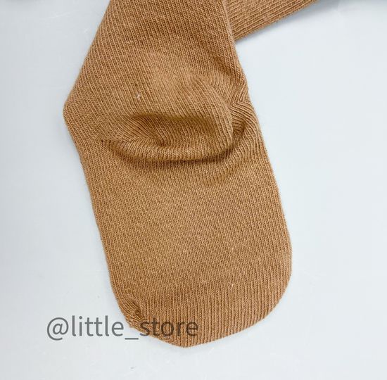 Колготки хлопковые со стоперами на коленях, Коричневый меланж