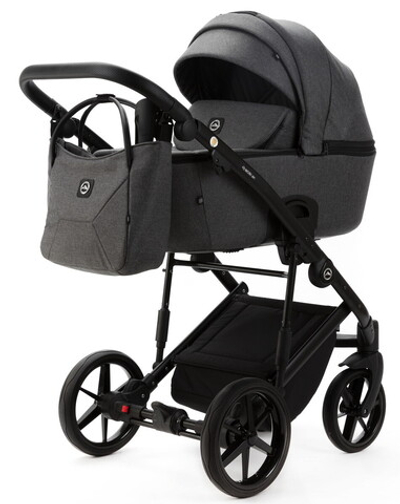 Детская коляска Adamex Mobi New 3 в 1 MN-TK57 ТЕМНО-СЕРЫЙ