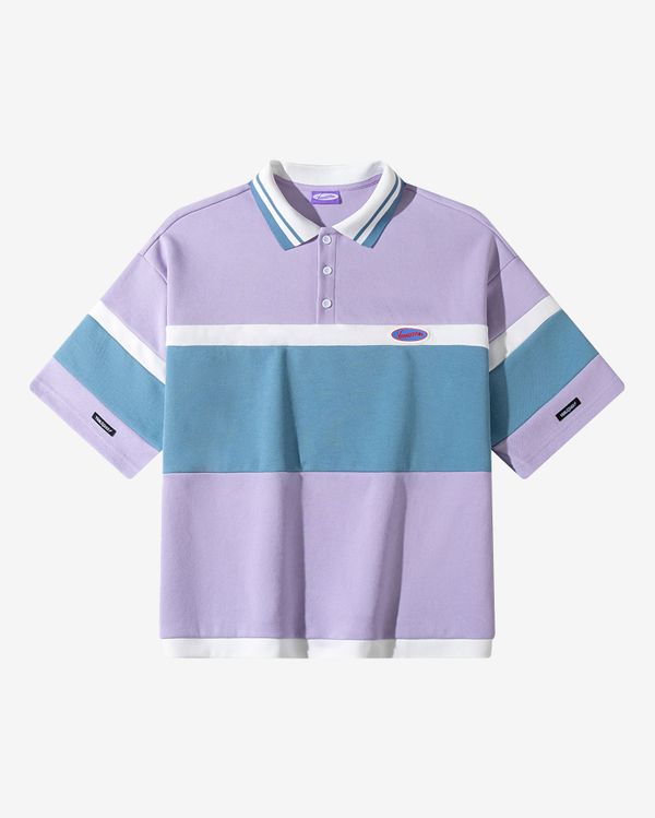 Поло фиолетовый/белый/ пыльно-синий - фото 1