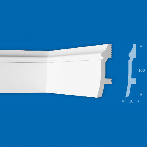 Плинтус напольный 10001DF (80) белый 2 м (6)
