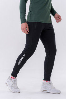 Мужские брюки Nebbia Slim sweatpants with zip pockets “Re-gain” 320 Black