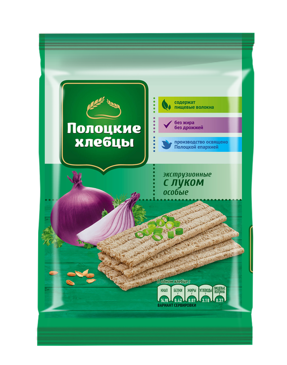 Хлебцы ржаные "Полоцкие" с луком особые 80 г, Беларусь