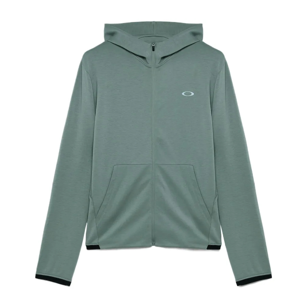 Oakley Sweatshirts Drop Shoulder Sleeve Moderate No Fleece Lined Solid Color Zip Closure Foa407980 74o