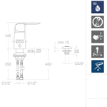 Смеситель для биде встраиваемый YPSILON PLUS SA6423