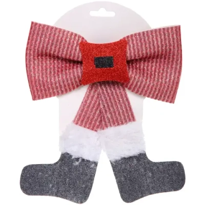 Бант на ёлку «Веселье» 18*20 см, Красный