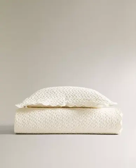 ZARA HOME ДЕТСКОЕ ПОКРЫВАЛО ИЗ РЕЛЬЕФНОЙ ТКАНИ, ЭКРЮ
