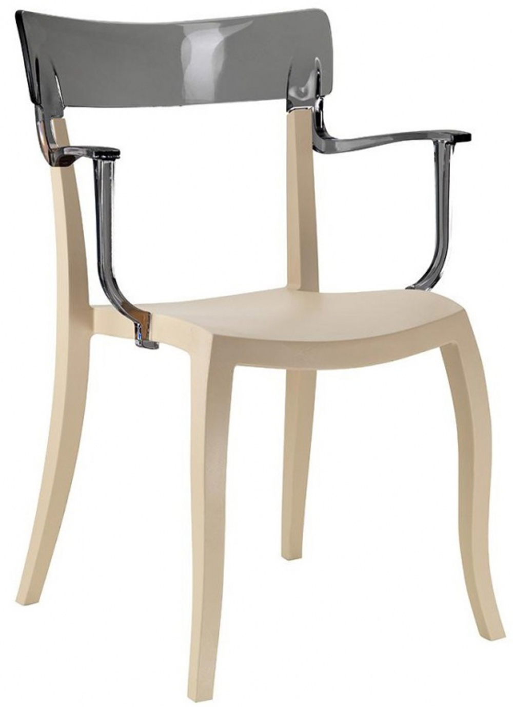 Кресло пластиковое Papatya Hera-K, песочный, дымчатый