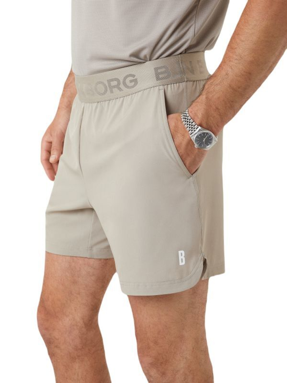 Мужские теннисные шорты Björn Borg Ace Short Shorts - Бежевый