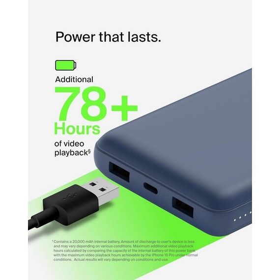 Внешний аккумулятор Belkin BoostCharge 20000mAh (BPB012btBL) Blue / Синий