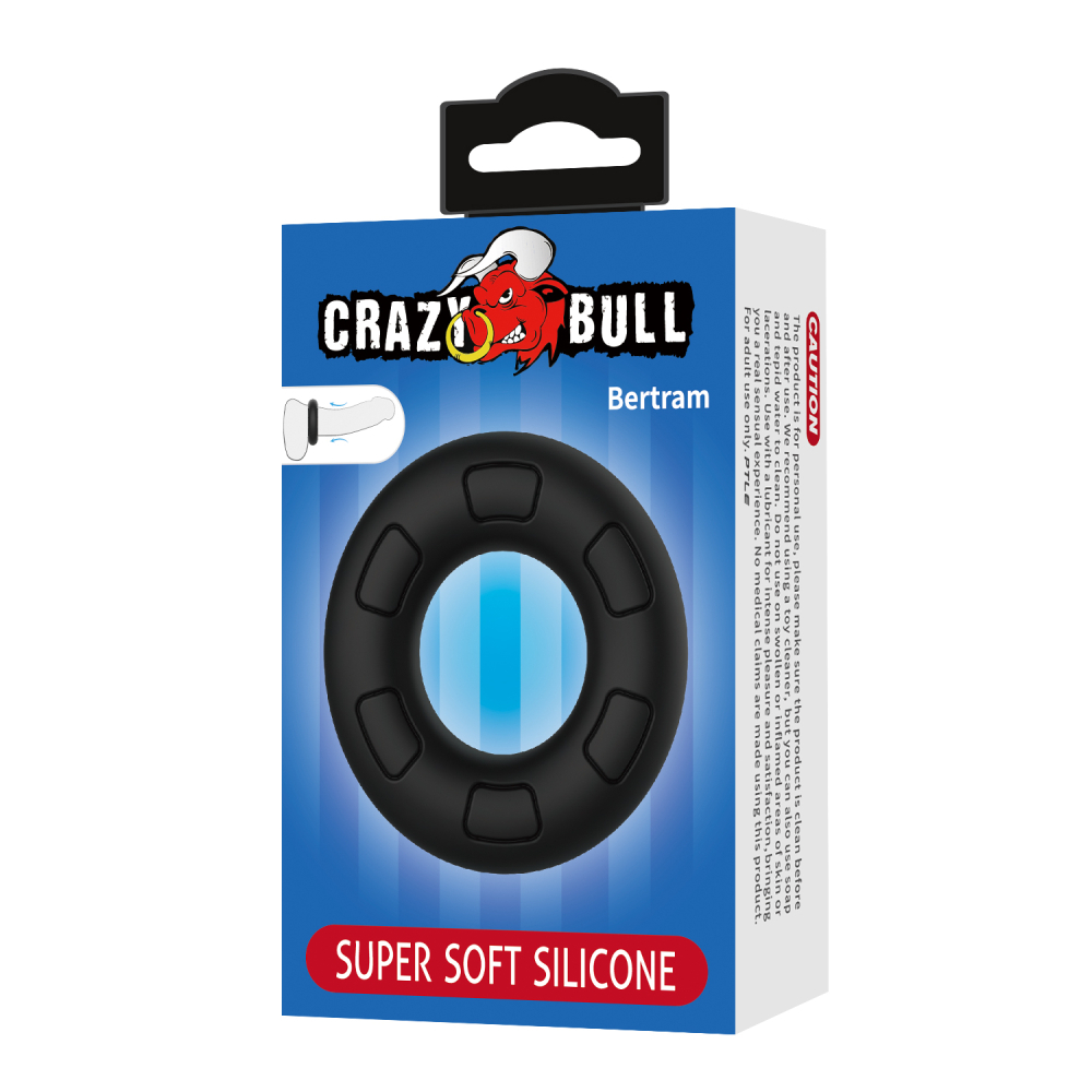 Эрекционное кольцо из силикона CRAZY BULL 30 мм растягивающееся черное