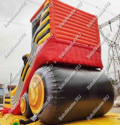Детский надувной батут-горка "Бульдозер" 12*5*8 м