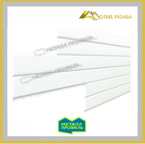 Сайдинг металлический L -Брус ХL Полиэстр 0.45мм - RALL 9003 Белый (Заказ)