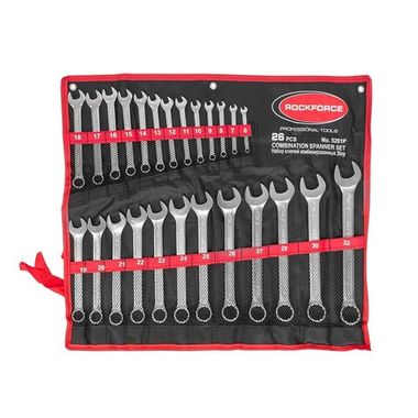 Набор ключей комбинированных 26пр.(6-28, 30, 32мм),на полотне RockForce##Rock FORCE RF-5261P