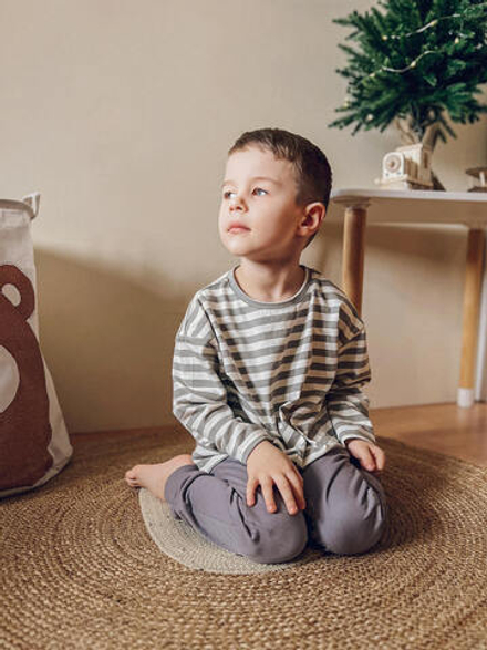 Лонгслив Mjölk в полоску