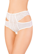Высокие эротические трусики с ажурными вырезами (46-48) (Цвет: белый)