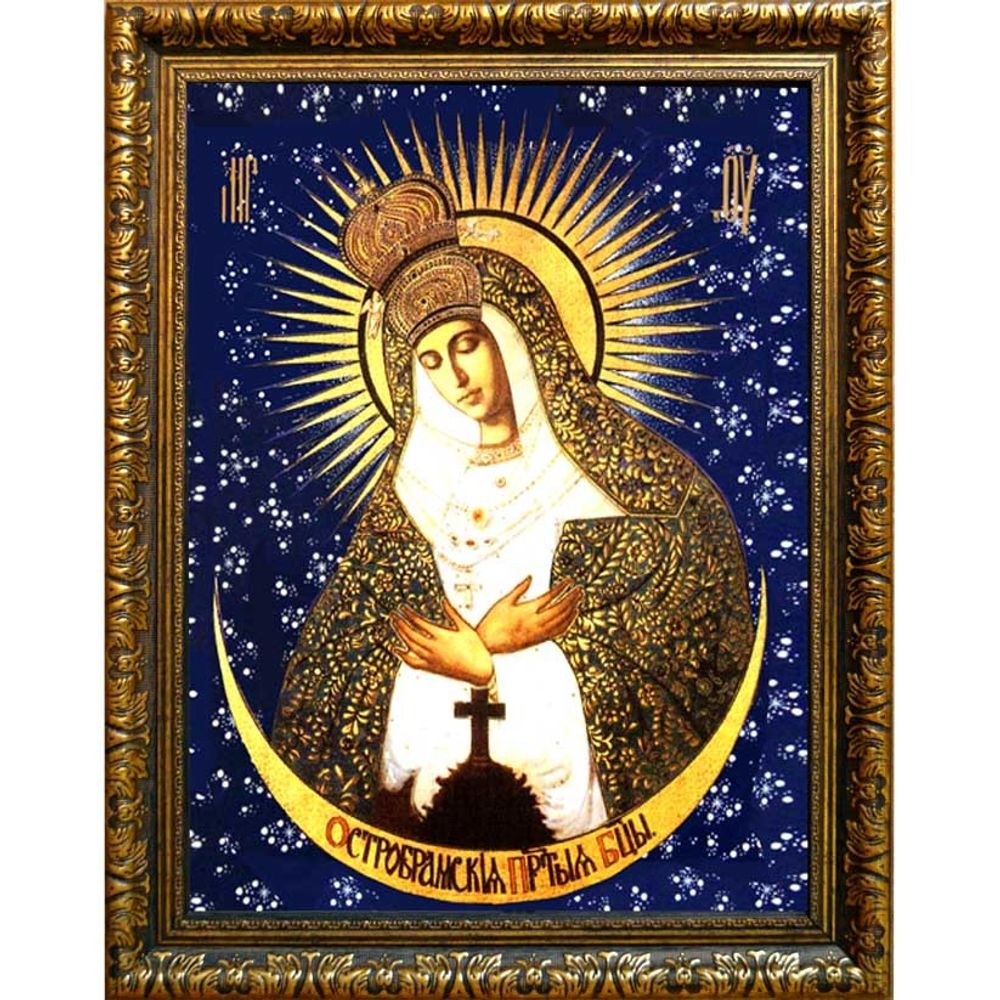 Остробрамская икона Божьей матери на холсте.
