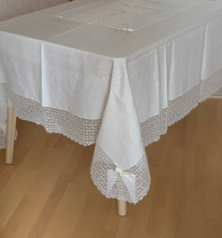 Скатерть 180x300 и 12 салфеток Palombella Guinone Elite сливочные