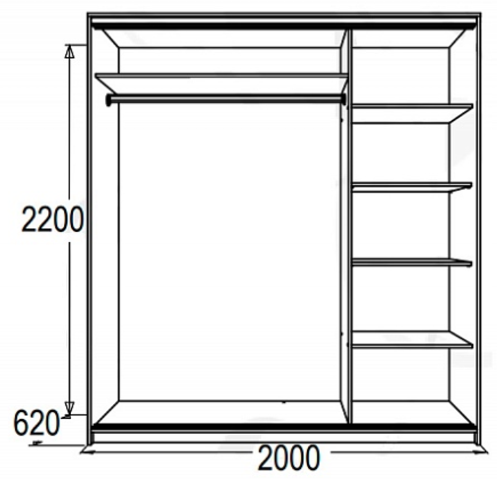 Шкаф-купе трехстворчатый "Мираж-20.1.1" (венге/млечный дуб), ЛДСП, Фант-мебель, г. Волжск