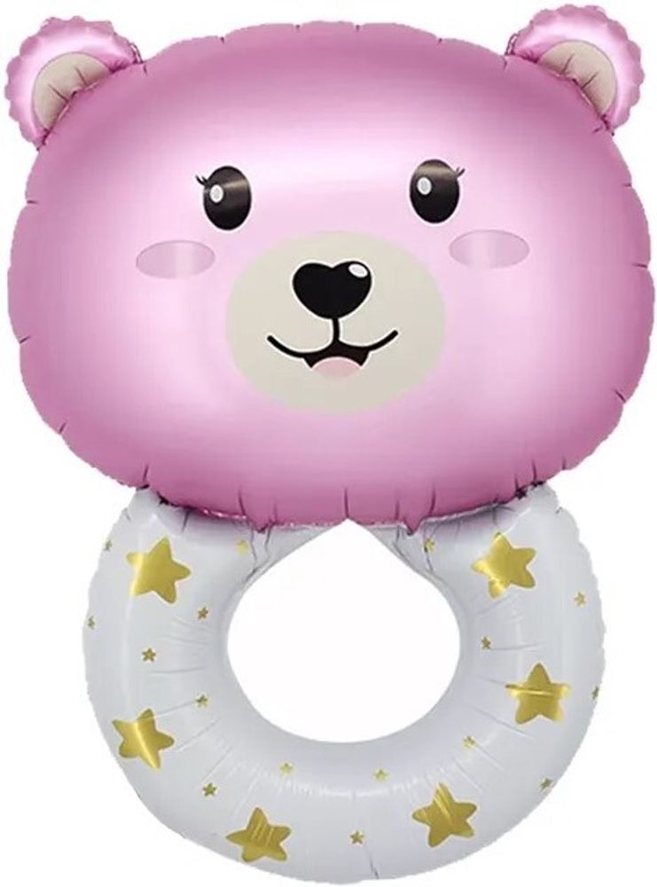 Фигура Погремушка Медвежонок, Розовый 27&quot; Fl